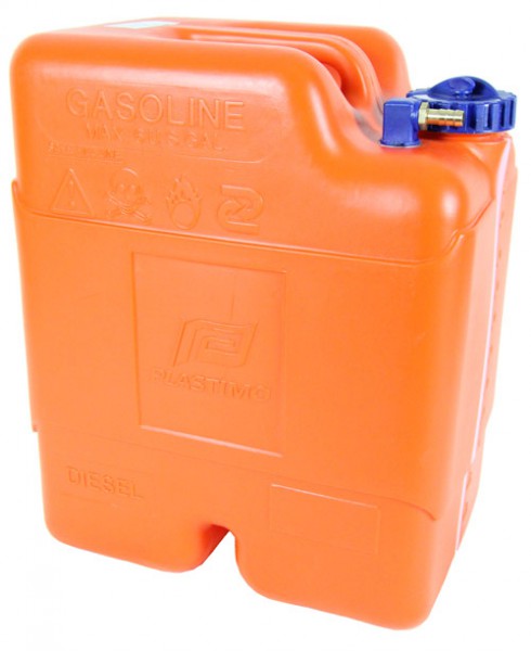 Kraftstofftank orange mit Nippel (10mm) Anschluss