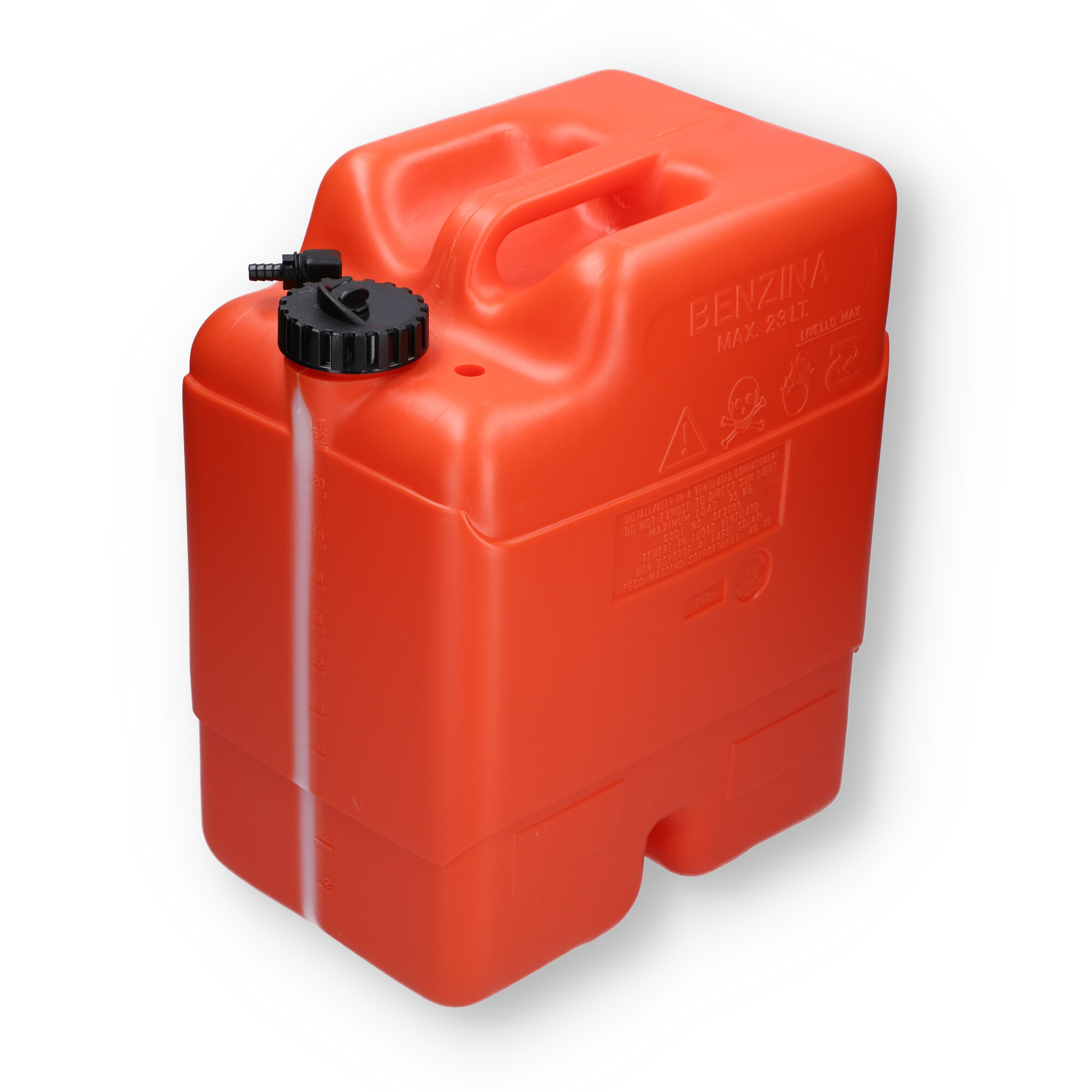 Kraftstofftank orange / Anschlussnippel (8mm)