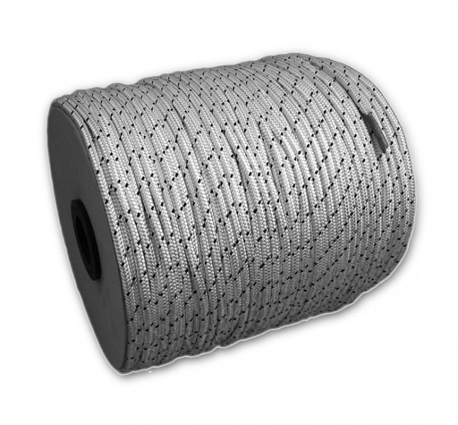 Polyesterleine 10 mm weiß mit schwarzem Kennfaden