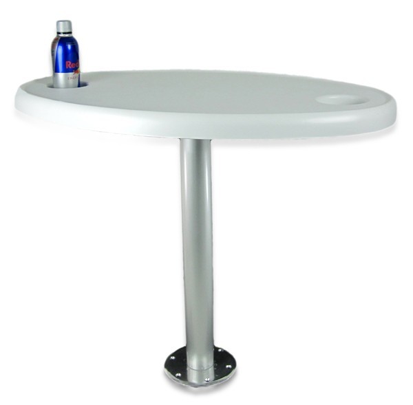 Tisch mit festem Tischbein 70 cm und Getränkehaltern