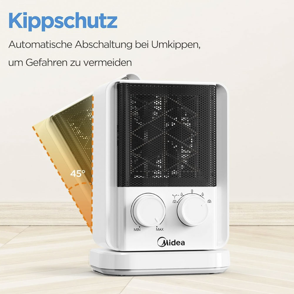 Midea NTY 20-22 E (WH) Keramik Heizlüfter 2000 Watt mit Eco-Modus