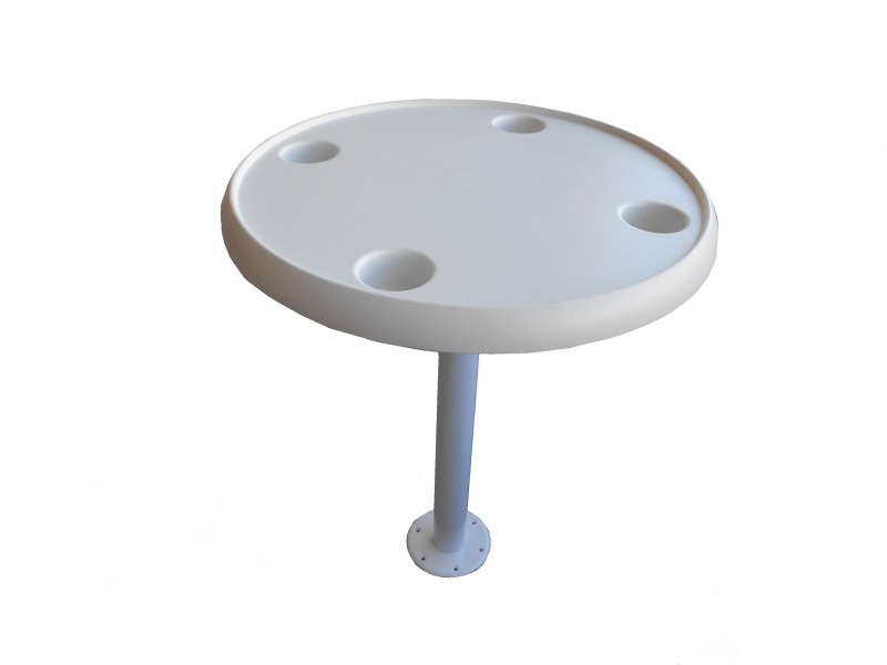 Runder Tisch mit festem Tischbein weiß 70 cm
